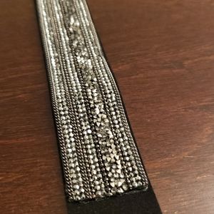 Black & Rhinestone Snap Bracelet